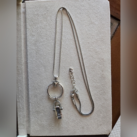 Brighton Heart Charm Reversible Badge Clip Necklace - Picture 2 of 3